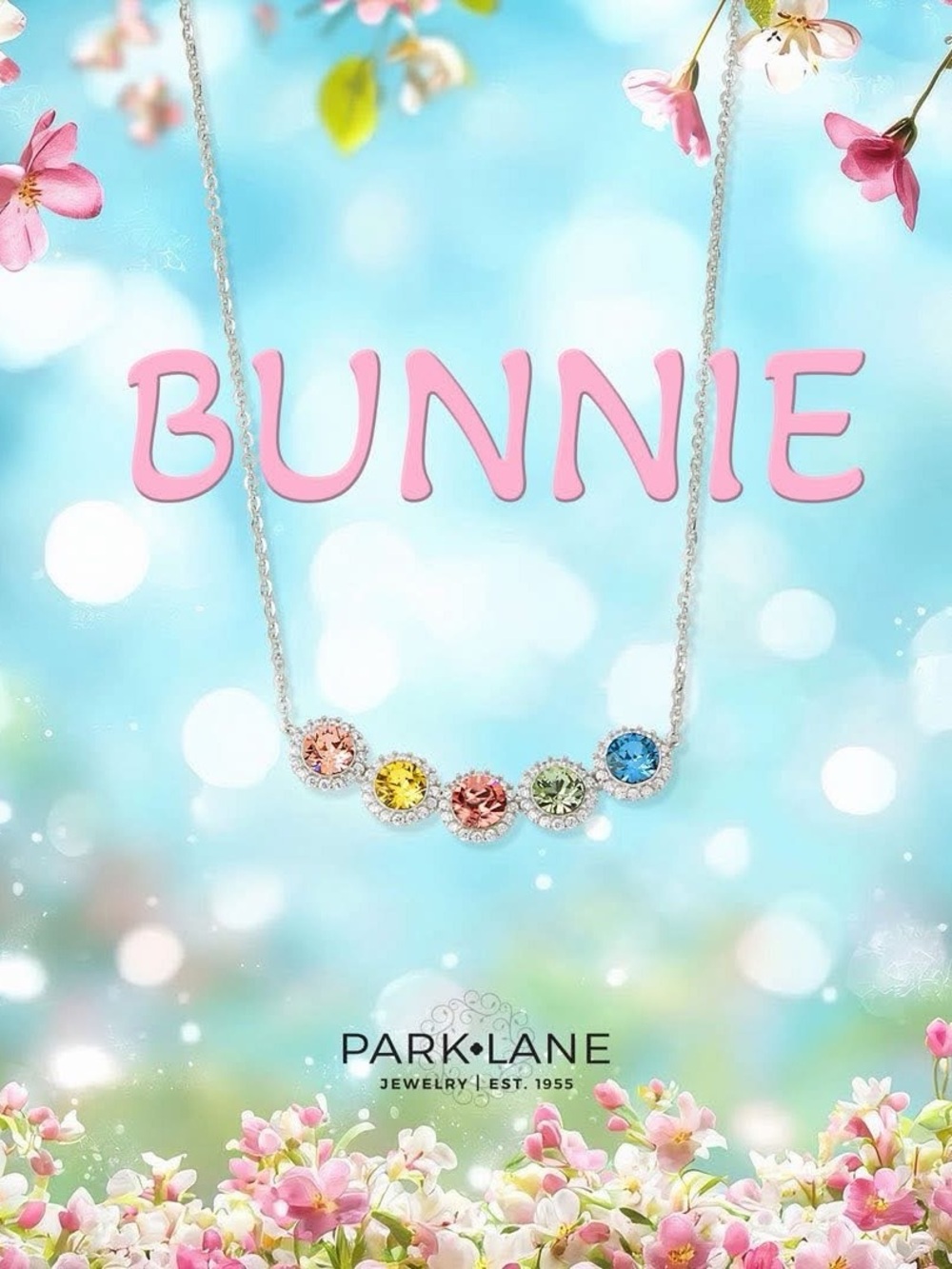 Park Lane Pastel Crystal Bunnie Necklace